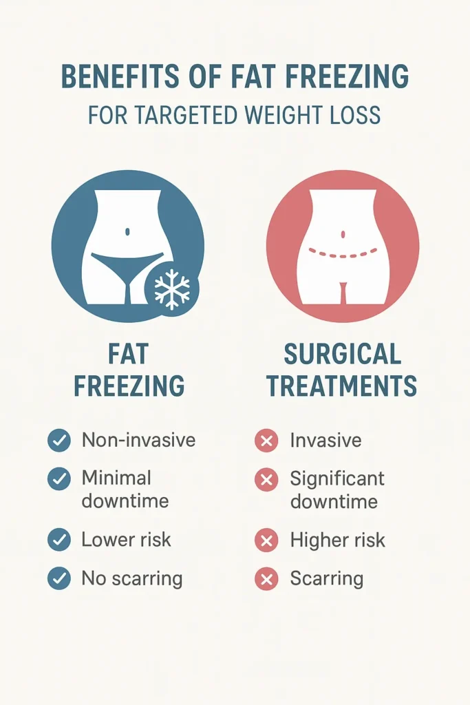 graphic showing the benefits of fat freezing King's Cross