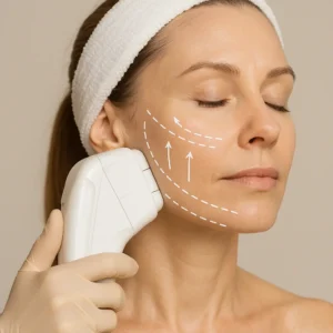 Woman having HI-FU to reduce wrinkles call LA LIPO King's Cross Now!