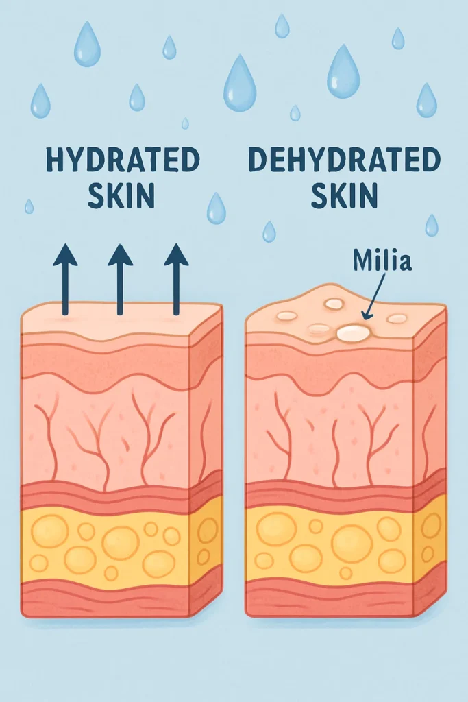 The importance of hydration and milia production King's Cross